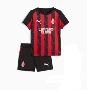 Completo Calcio AC Milan Bambino Prima Divisa 2025 2026 – Manica Corta